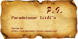 Paradeisser Iziás névjegykártya